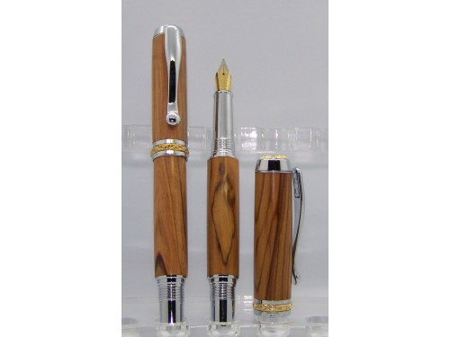 Bethleem olivewood Triton pen and fountain pen 